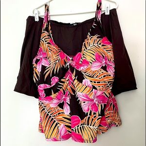 plus size two piece set swim suit